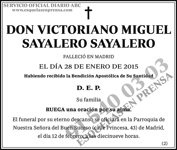 Victoriano Miguel Sayalero Sayalero